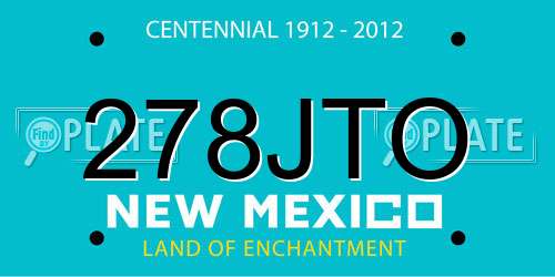 278JTO New Mexico License Plate