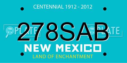 278SAB New Mexico License Plate
