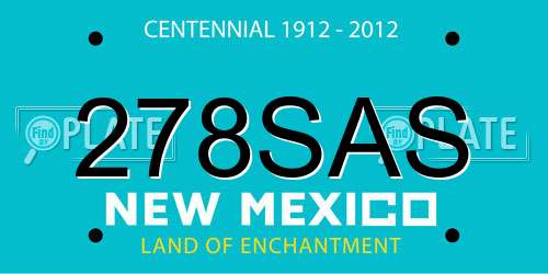 278SAS New Mexico License Plate