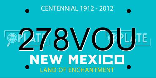 278VOU New Mexico License Plate