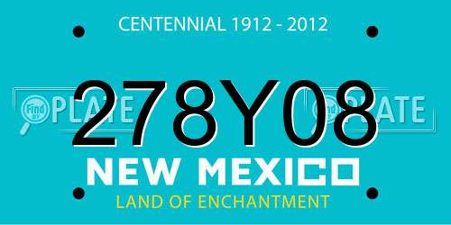 278Y08 New Mexico License Plate