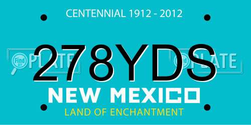 278YDS New Mexico License Plate