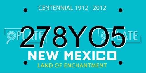 278YO5 New Mexico License Plate