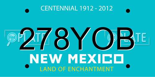 278YOB New Mexico License Plate