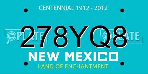 278YQ8 New Mexico License Plate