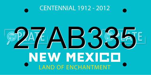 27AB335 New Mexico License Plate