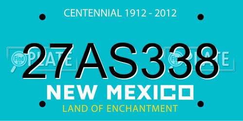 27AS338 New Mexico License Plate