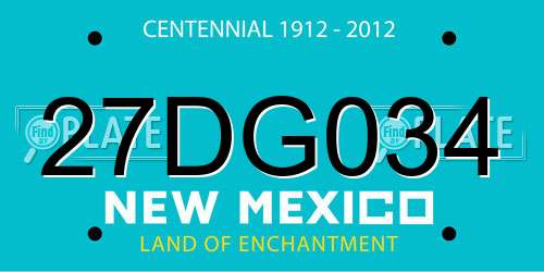 27DG034 New Mexico License Plate