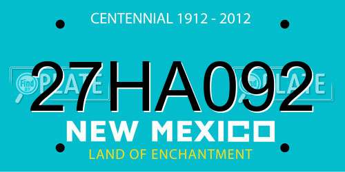 27HA092 New Mexico License Plate
