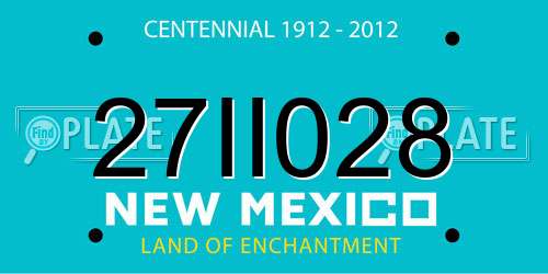 27II028 New Mexico License Plate