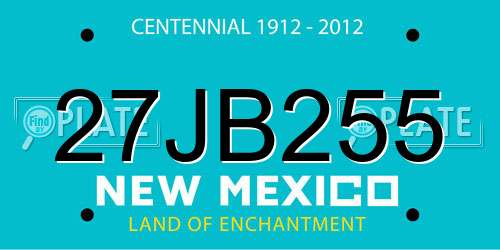 27JB255 New Mexico License Plate