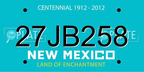 27JB258 New Mexico License Plate