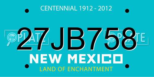 27JB758 New Mexico License Plate