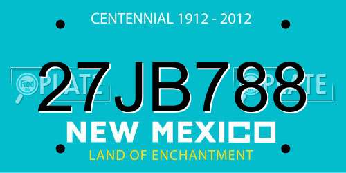 27JB788 New Mexico License Plate