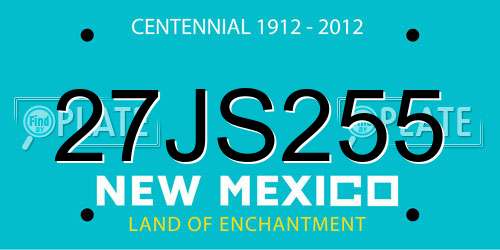 27JS255 New Mexico License Plate