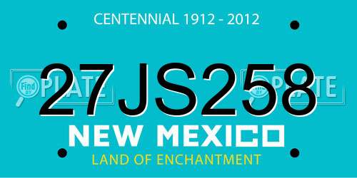 27JS258 New Mexico License Plate