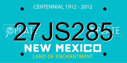 27JS285 New Mexico License Plate
