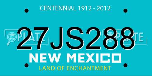 27JS288 New Mexico License Plate