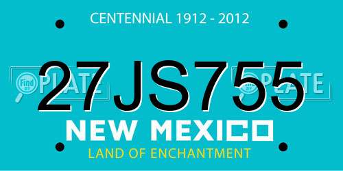 27JS755 New Mexico License Plate
