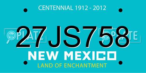 27JS758 New Mexico License Plate
