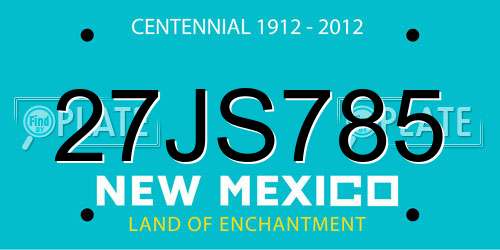 27JS785 New Mexico License Plate
