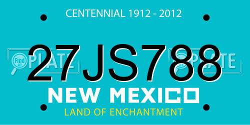 27JS788 New Mexico License Plate