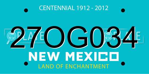 27OG034 New Mexico License Plate