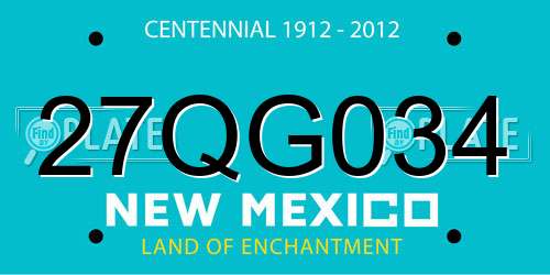 27QG034 New Mexico License Plate