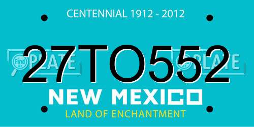 27TO552 New Mexico License Plate