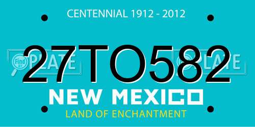 27TO582 New Mexico License Plate