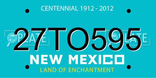 27TO595 New Mexico License Plate