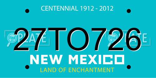 27TO726 New Mexico License Plate
