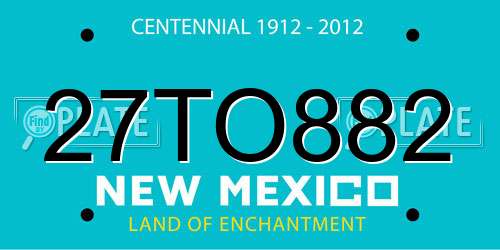 27TO882 New Mexico License Plate