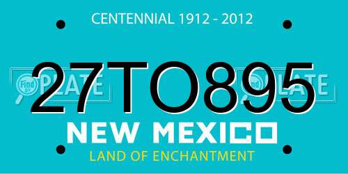 27TO895 New Mexico License Plate