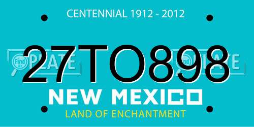 27TO898 New Mexico License Plate