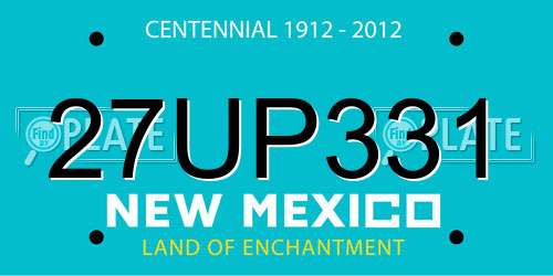 27UP331 New Mexico License Plate
