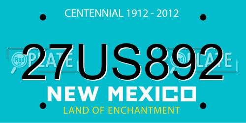 27US892 New Mexico License Plate