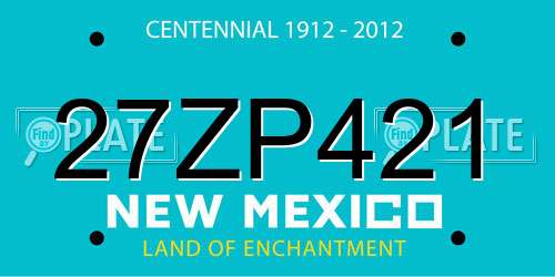 27ZP421 New Mexico License Plate