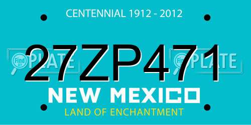 27ZP471 New Mexico License Plate