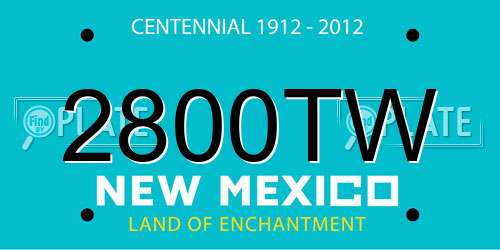 2800TW New Mexico License Plate