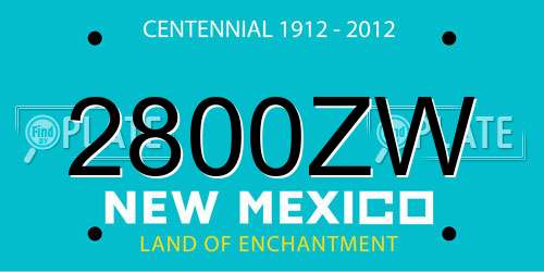 2800ZW New Mexico License Plate