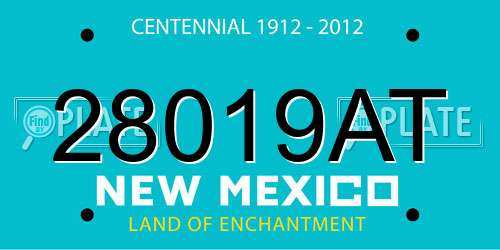 28019AT New Mexico License Plate