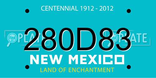 280D83 New Mexico License Plate