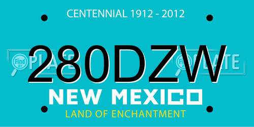 280DZW New Mexico License Plate