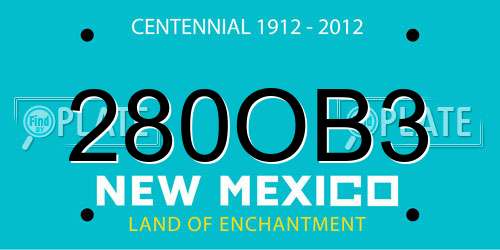 280OB3 New Mexico License Plate
