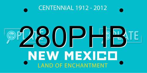 280PHB New Mexico License Plate