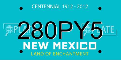 280PY5 New Mexico License Plate