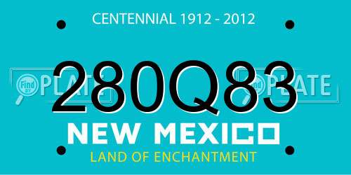 280Q83 New Mexico License Plate