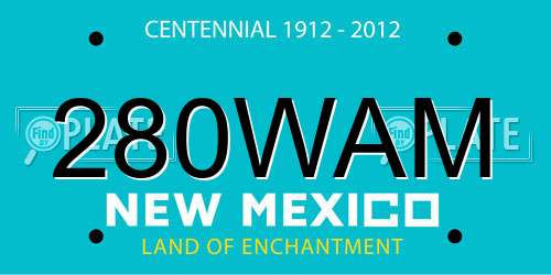 280WAM New Mexico License Plate