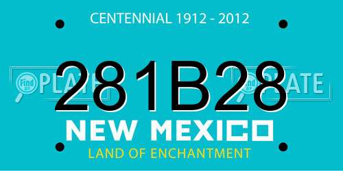 281B28 New Mexico License Plate